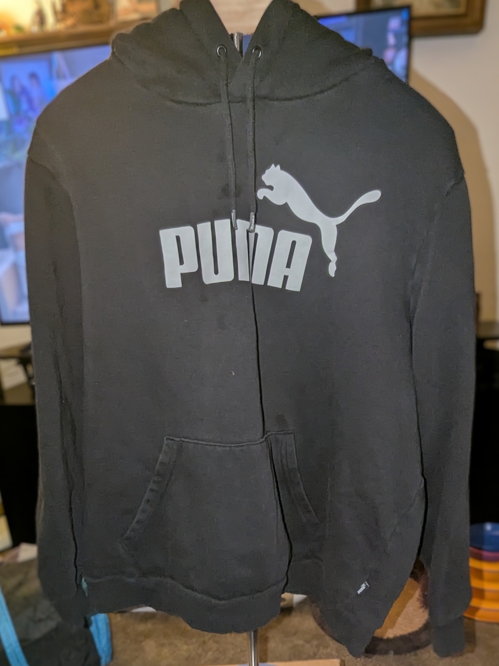 Puma Black Zip-Up Hoodie with White Logo